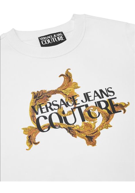 Porcelain Barocco Crystal Sweatshirt VERSACE JEANS COUTURE | sweaters | 79HAIE06 CF00EG03